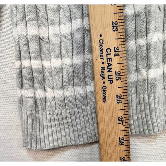 Croft & Barrow Womens Cable Knit Sweater XL Pink & Gray Striped - Picture 6 of 10